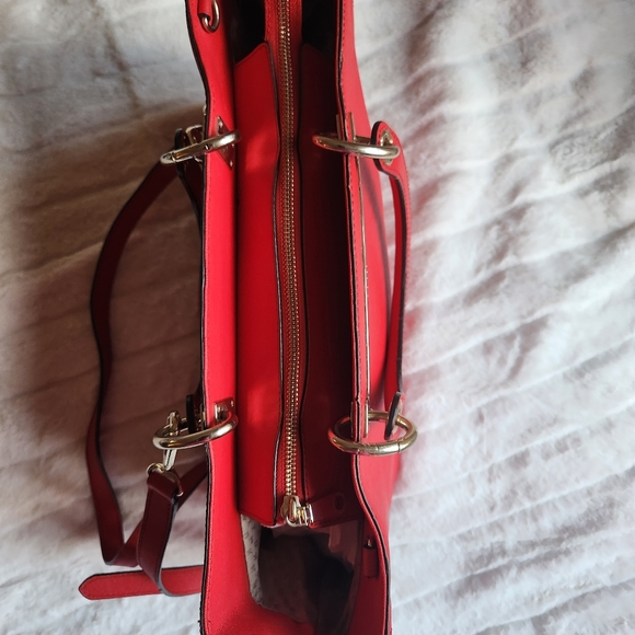 DKNY satchel hand bag  red used - Picture 3 of 7